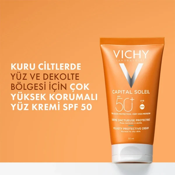 Vichy Capital Soleil SPF 50+ Velvety Güneş Kremi 50 ml - Görsel 2