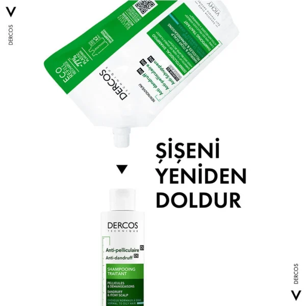 Vichy Dercos Anti Dandruff Yağlı Saçlar İçin Kepek Karşıtı Şampuan 500 ml - Görsel 3