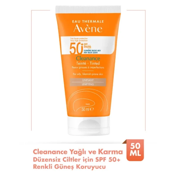 Avene Cleanance Yağlı ve Akneye Eğilimli Ciltler İçin SPF50+ Renkli Güneş Kremi 50 ml - Görsel 2