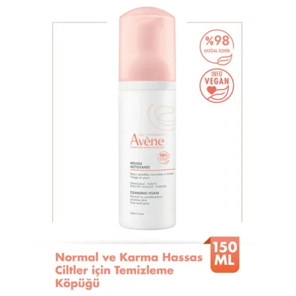AveneCleansing Foam Normal Ve Karma Hassas Ciltler İçin Temizleme Köpüğü 150 ml - Görsel 2