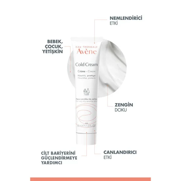 Avene Cold Cream Kuru ve Çok Kuru Ciltler İçin Krem 40 ml - Görsel 3