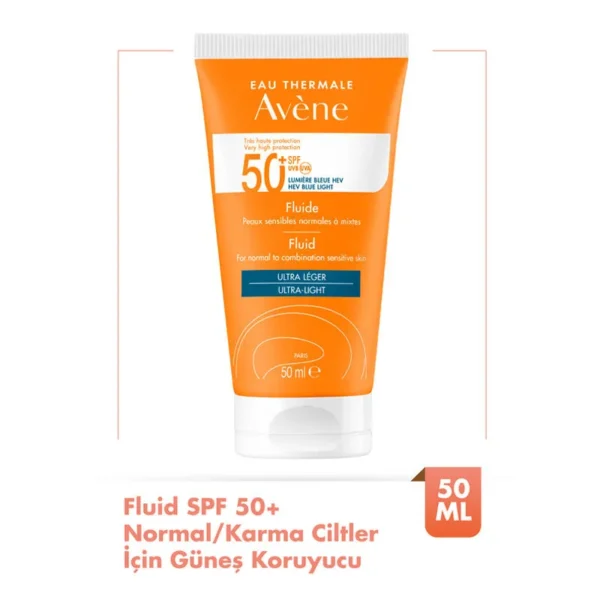 Avene Ultra Fluid Invisible SPF50 Normal ve Karma Ciltler İçin Çok Yüksek Korumalı Güneş Kremi 50 ml - Görsel 3