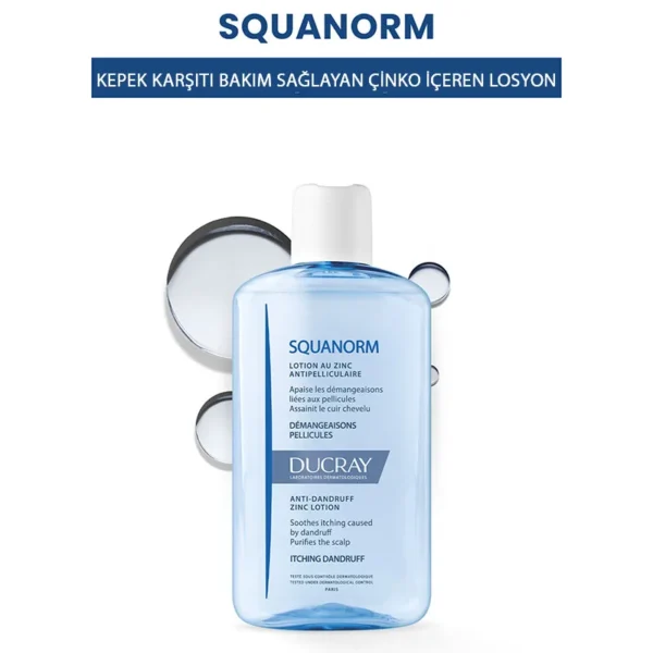 DUCRAY Squanorm Kepek Karşıtı Çinko İçeren Losyon 200 ml - Görsel 2