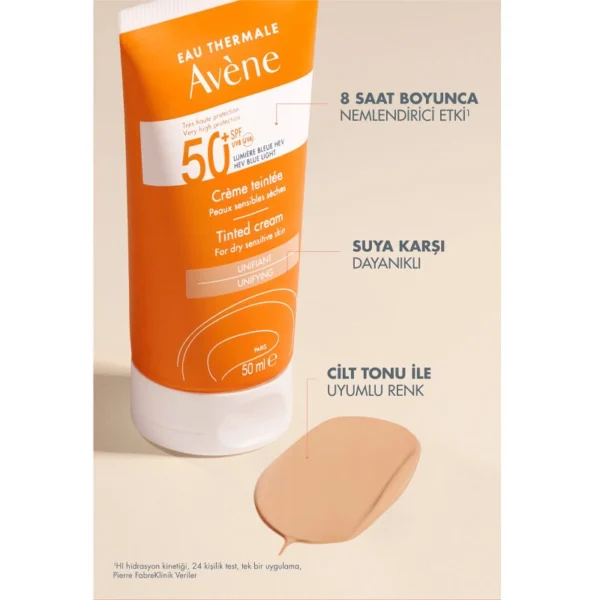 Avene Tinted SPF50+ Renkli Güneş  Kremi 50 ml - Görsel 2