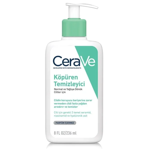 CeraVe Normal ve Yağlıya Dönük Ciltler İçin Köpüren Temizleyici 236 ml