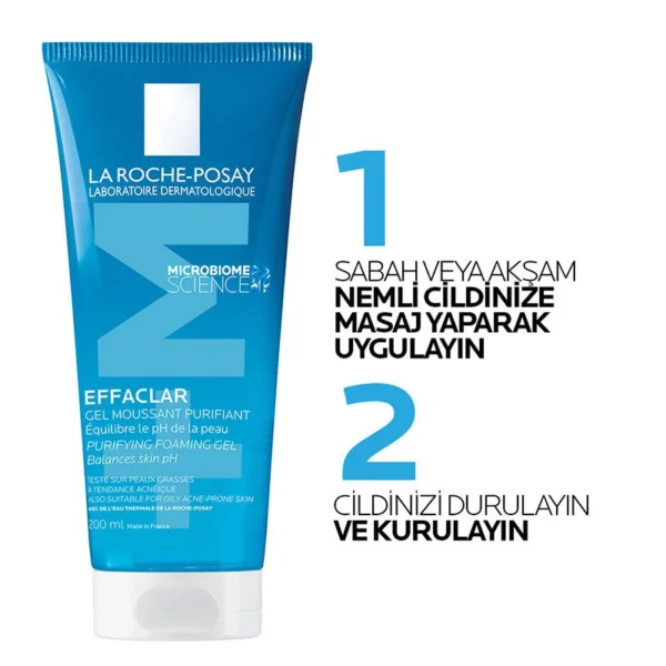 LA ROCHE POSAY EFFACLAR YÜZ TEMİZLEME JELİ CİLT TEMİZLEYİCİ VE ARINDIRICI JEL - Görsel 2