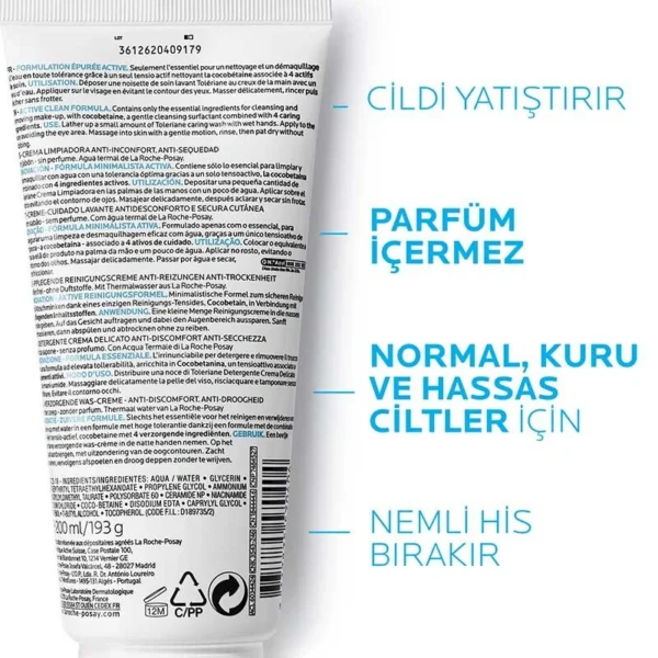 LA ROCHE POSAY Hassas Ciltler İçin TOLERIANE CARING WASH JEL - Görsel 2